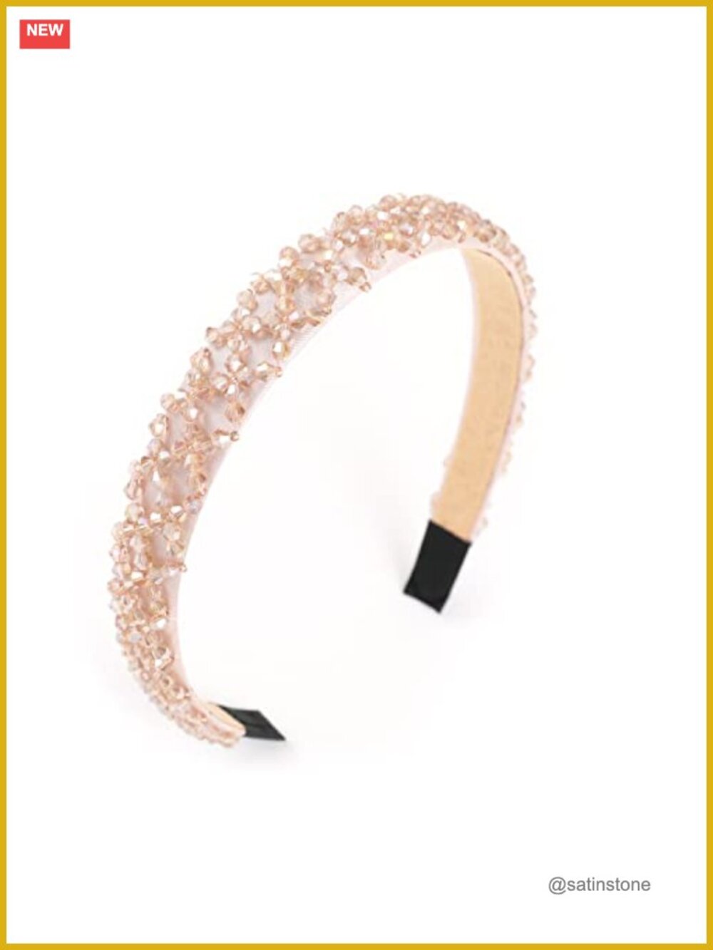 Rhinestone Crystal Beaded Padded Headband for Women Girls Wedding Party